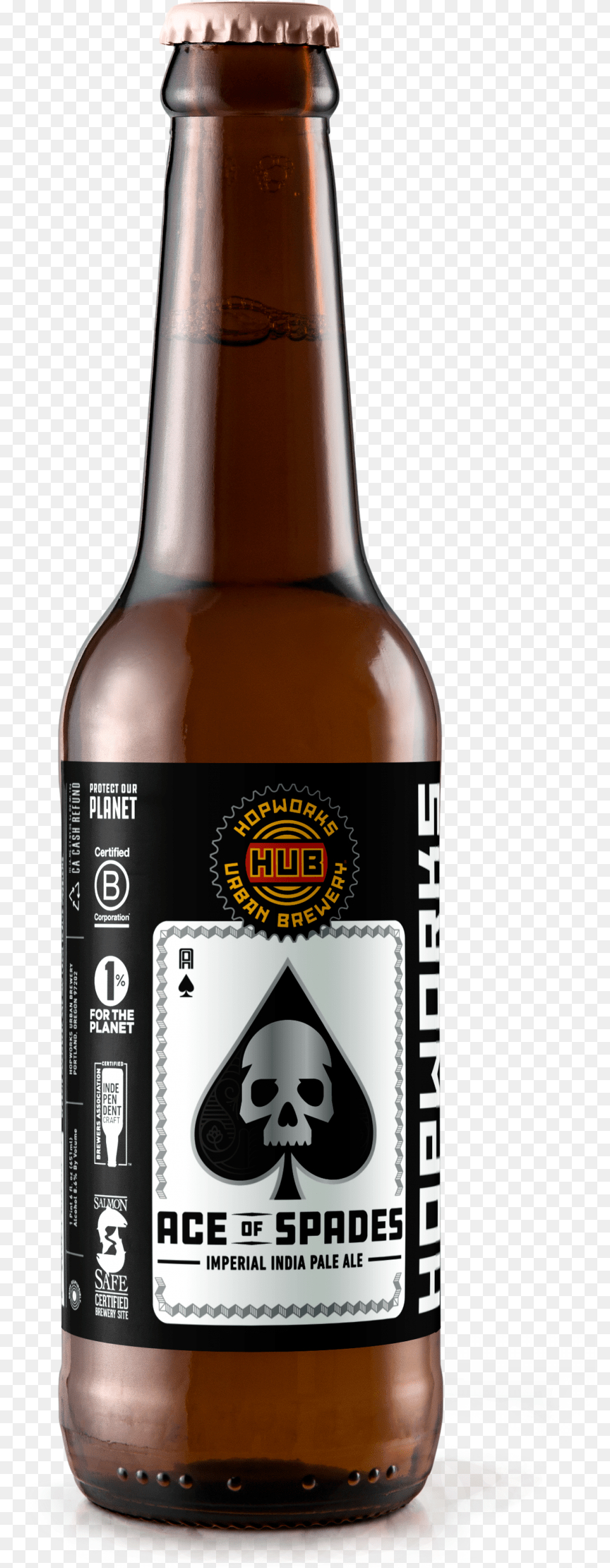 Ace Of Spades, Alcohol, Beer, Beer Bottle, Beverage Png Image