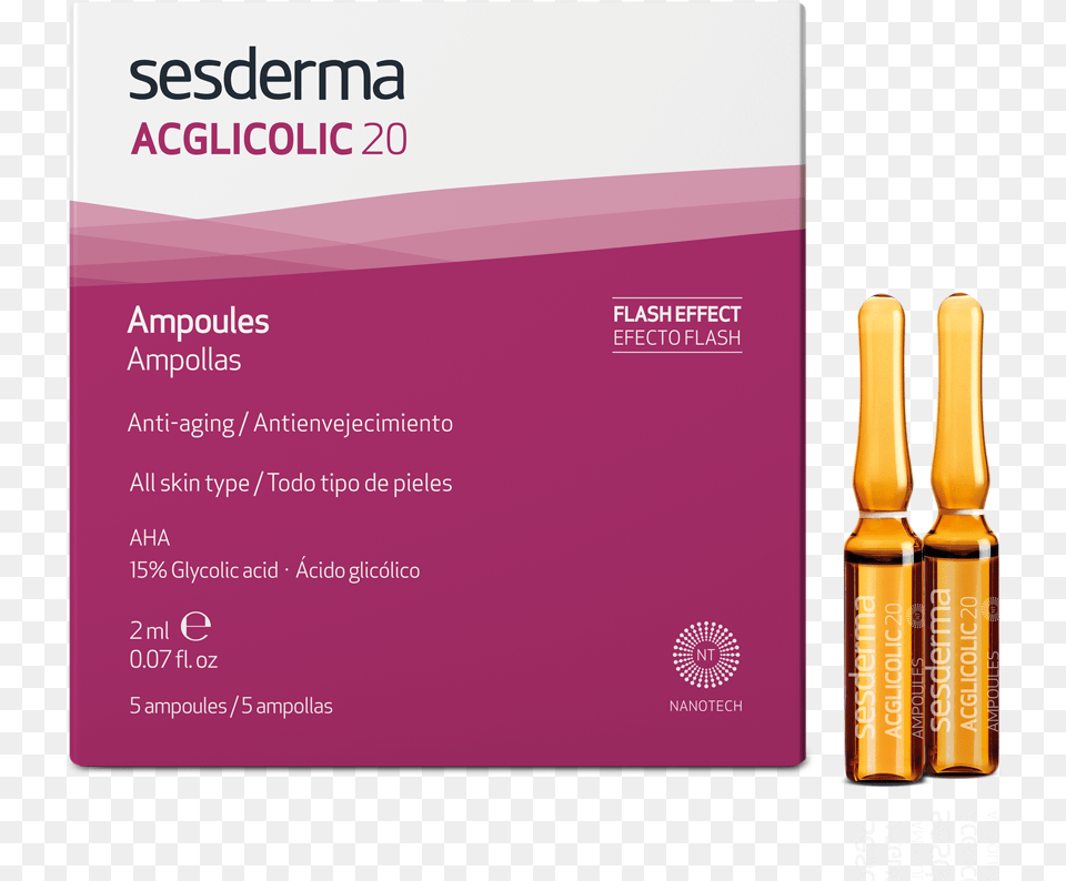 Acglicolic 20 Ampoules Peeling Effect Bullet, Advertisement, Poster, Cosmetics, Lipstick Free Transparent Png