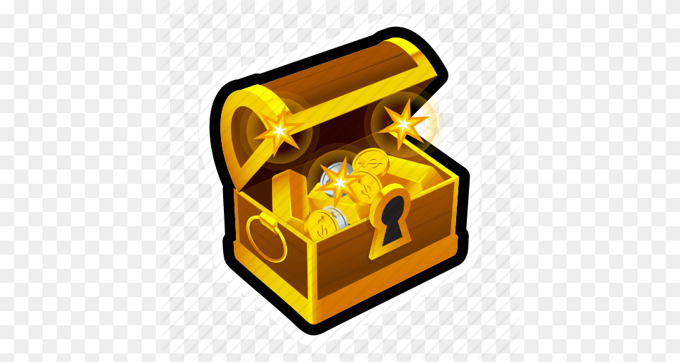 Achievement Chest Coin Gold Money Reward Treasure Icon Png