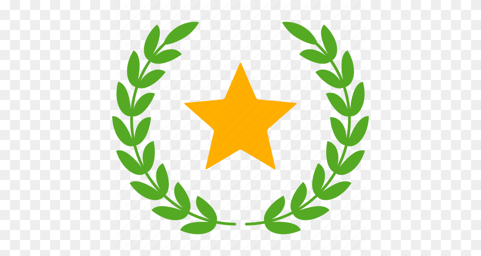 Achievement Glory Laurel Star Success Victory Wreath Icon, Leaf, Plant, Star Symbol, Symbol Free Png