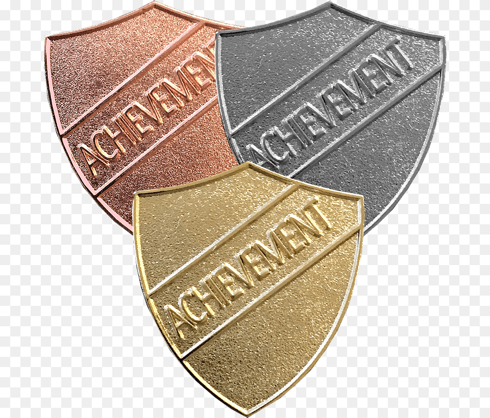 Achievement Shield Badge School Store Bronze Silver Gold Badges, Logo, Symbol, Armor Free Png Download