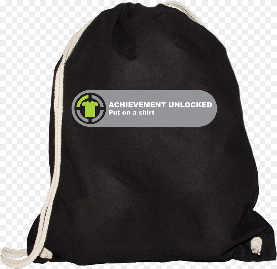 Achievement Unlocked Sonstiges Gymsac Schwarz, Bag, Backpack, Clothing, Hoodie Png Image
