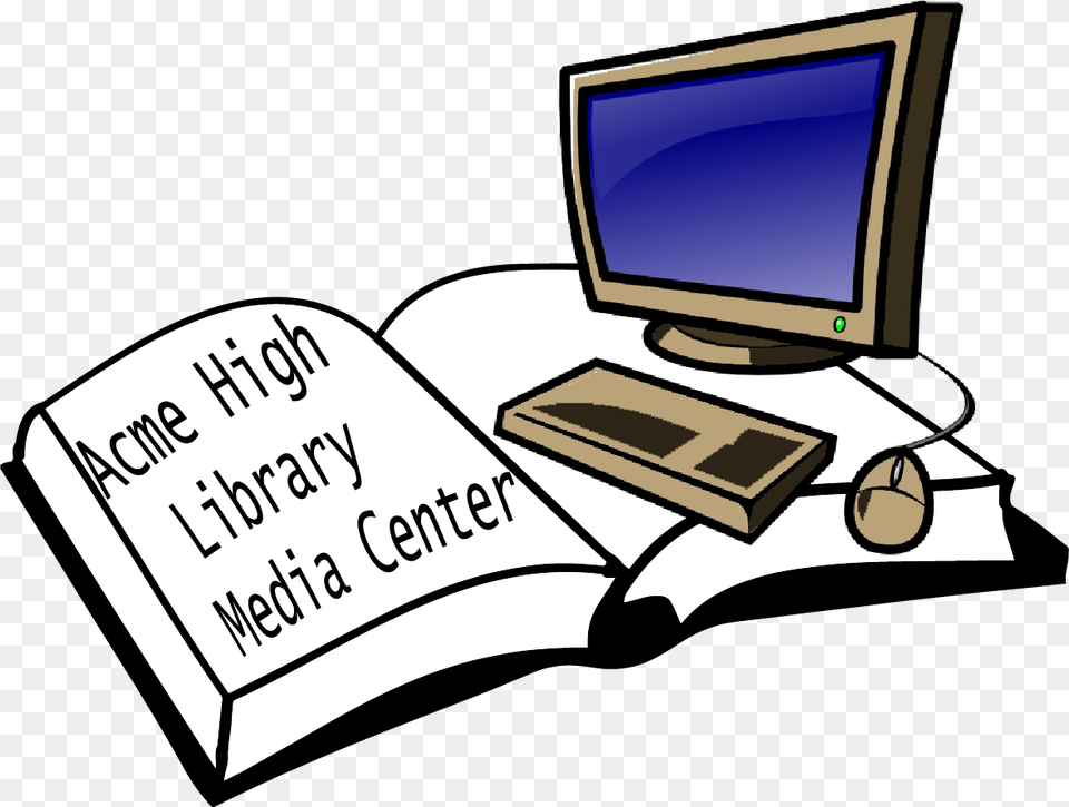 Acme High School Library Open Book Clip Art, Computer, Electronics, Pc, Computer Hardware Png
