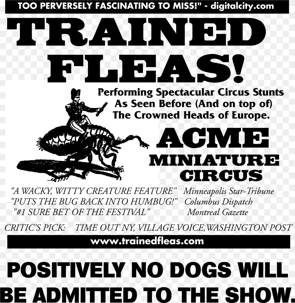 Acme Miniature Flea Circus Poster, Adult, Female, Person, Woman Free Png Download