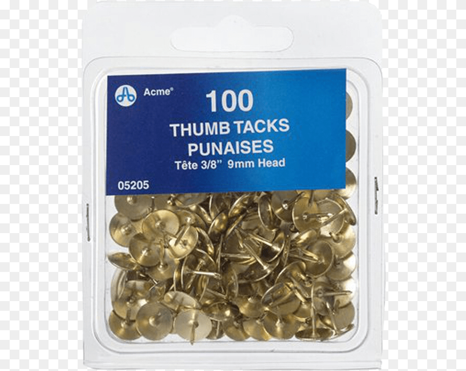 Acme United Thumb Tack 38quot Head Pack Of Bazic Brass Thumb Tack Gold, Pin Free Transparent Png