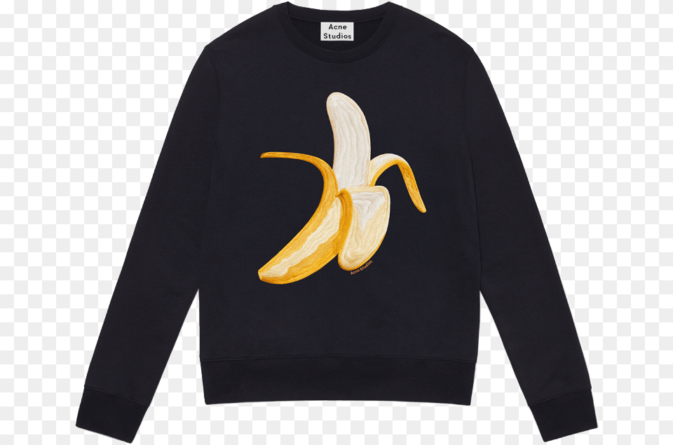 Acne Studios Banana Sweatshirt, Food, Fruit, Plant, Produce Free Png