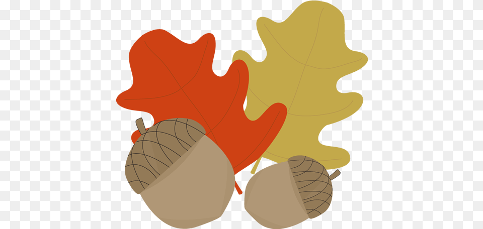 Acorn Clipart Leaf For Download Clipart Autumn Leaf Cartoon, Food, Grain, Nut, Plant Free Png