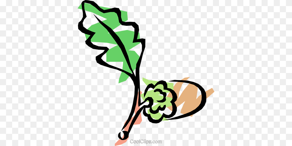 Acorn With Oak Leaf Royalty Free Vector Clip Art Illustration, Food, Grain, Nut, Plant Png