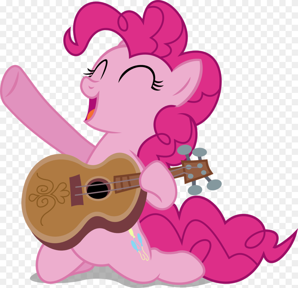 Acoustic Guitar Artist Pinkie Pie With Guitar, Musical Instrument, Cartoon, Face, Head Png