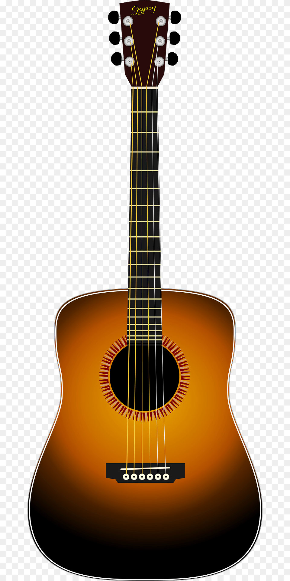 Acoustic Guitar Clipart, Musical Instrument, Bass Guitar Free Png