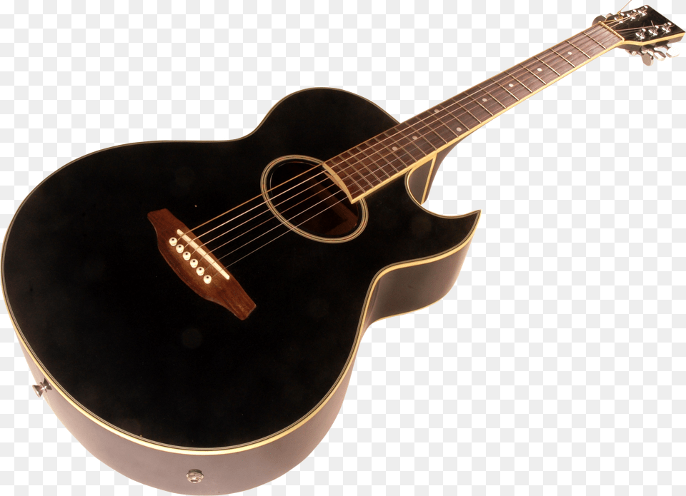 Acoustic Guitar Transparent Black And Brown Guitar, Musical Instrument Free Png Download