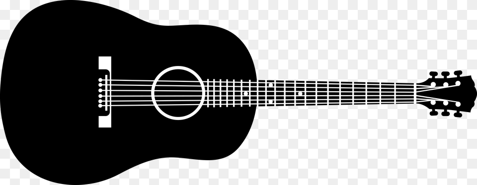 Acoustic Guitar Vector, Musical Instrument, Stencil Free Png
