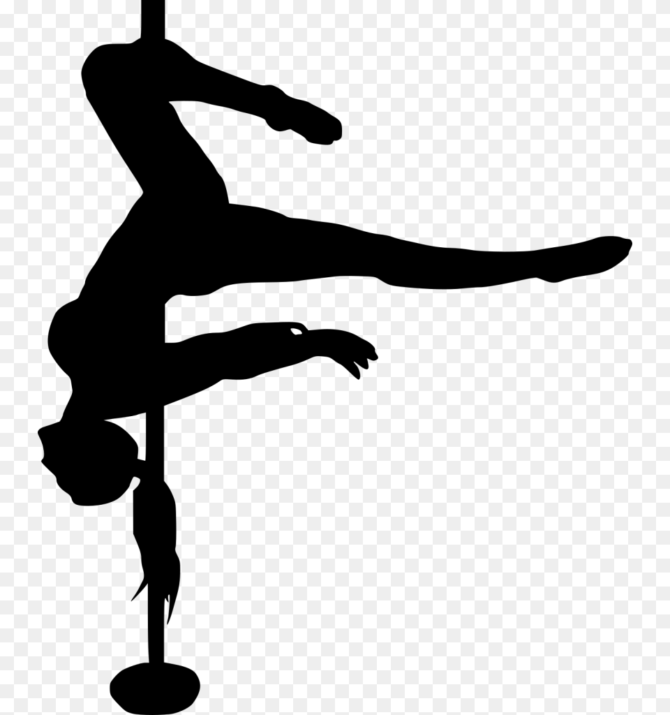 Acrobatics Transparent Pole Dance Silhouette, Gray Free Png