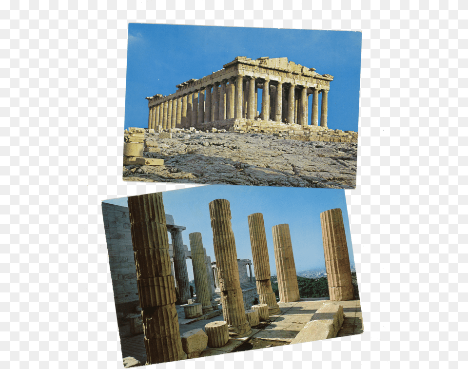 Acropolis Postcards Wonders Of The World, Architecture, Building, Parthenon, Person Free Png Download