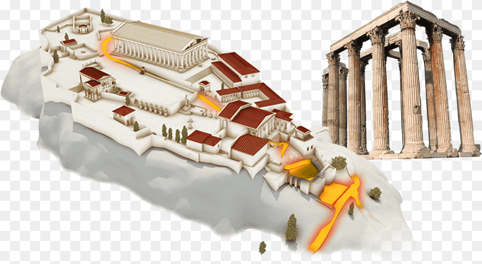 Acrpolis De Atenas Temple Of Olympian Zeus, Architecture, Building, Pillar, Shrine Free Png Download