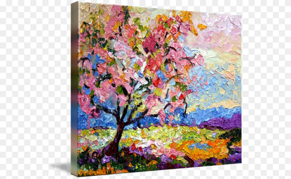 Acrylic Drawing Spring Season Clipart Blossom Tree Oil Painting, Art, Canvas, Modern Art Free Transparent Png