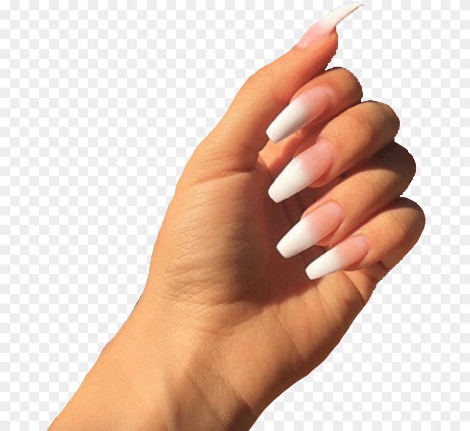 Acrylic Nails Almond Hand With Acrylic Nails, Body Part, Electronics, Finger, Hardware Png Image