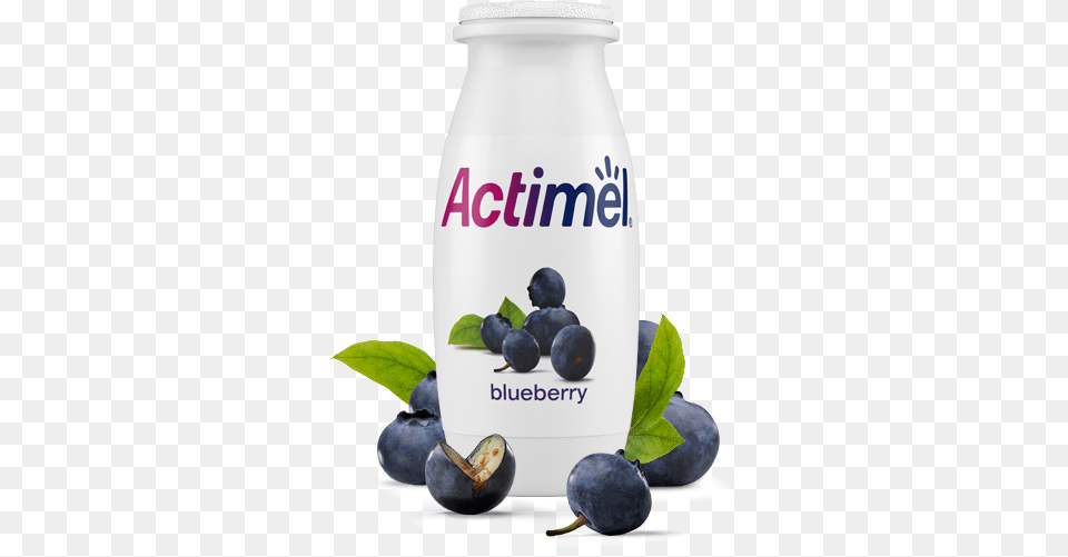 Actimel Blueberry Cultured Yogurt Shot Banana And Strawberry Drink, Berry, Food, Fruit, Plant Free Png