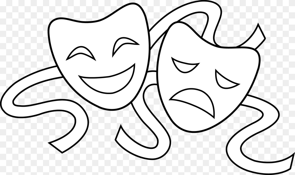 Acting Clipart Comedy Tragedy Theater Masks, Face, Head, Person, Art Png Image