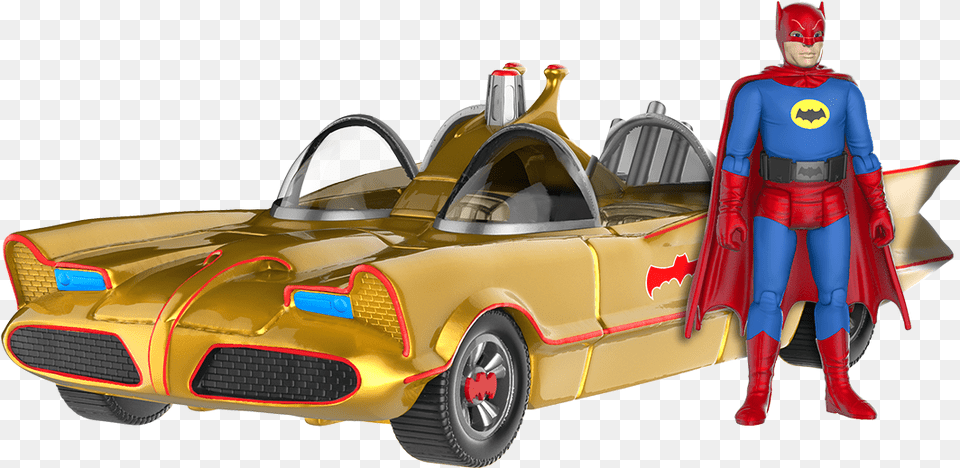 Action Figure Gold Batmobile With Batman, Clothing, Costume, Person, Car Free Png