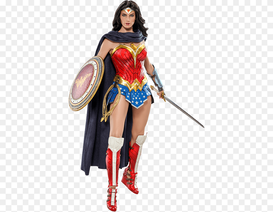 Action Figure Mulher Maravilha Hot Toys Wonder Woman 2017, Person, Clothing, Costume, Weapon Png Image