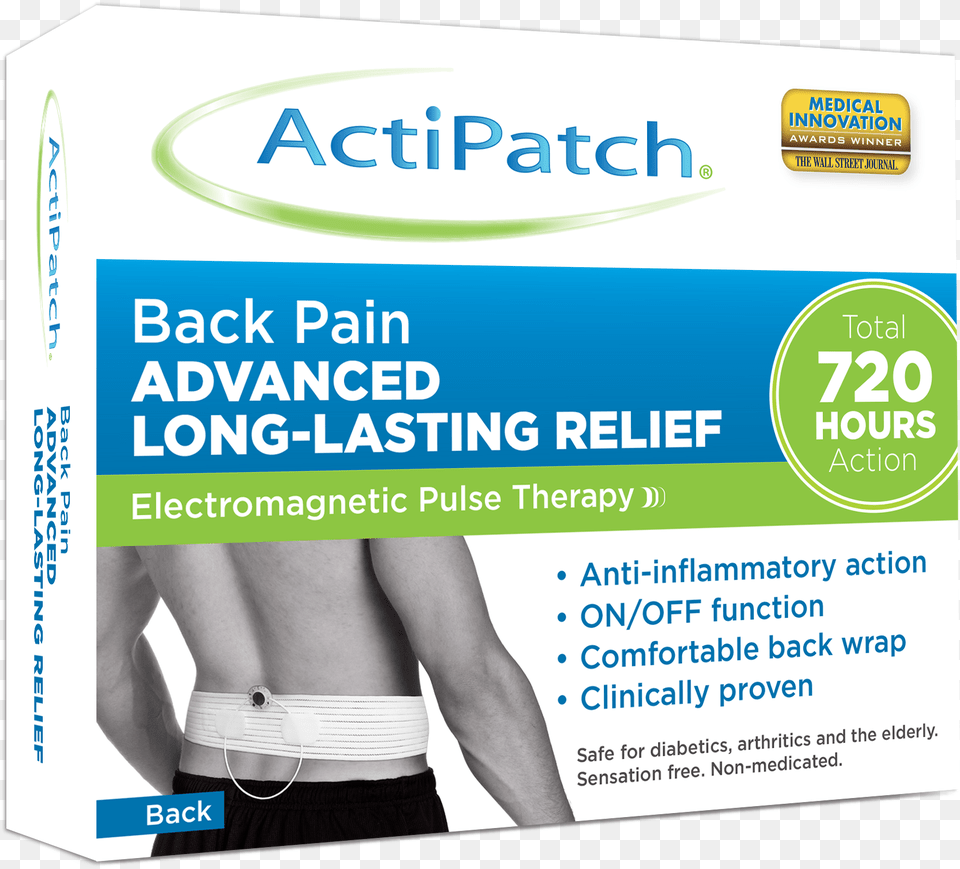Actipatch Back Pain Long, Advertisement, Poster, Adult, Male Png Image