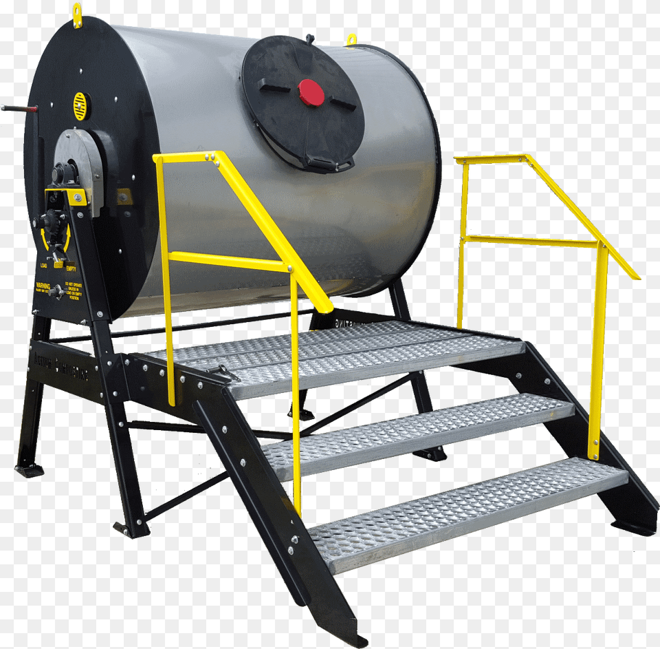 Actium Rotating Batch Composter With Steps And Handrails Machine, Architecture, Building, House, Housing Free Png