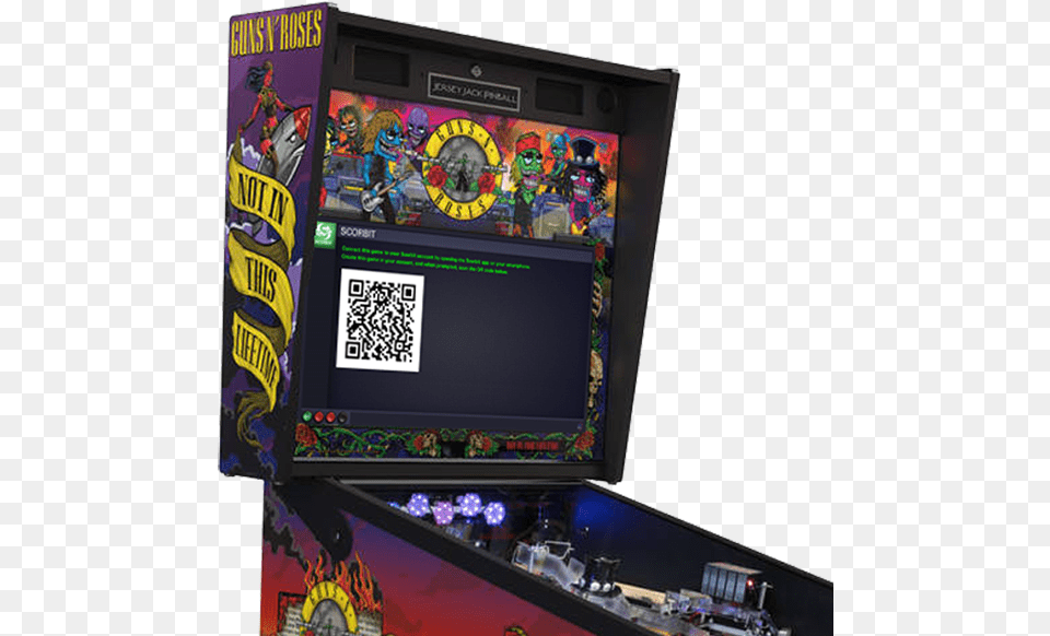 Activating A Jersey Jack Pinball Machine New Guns And Roses Pinball, Arcade Game Machine, Game, Qr Code Png