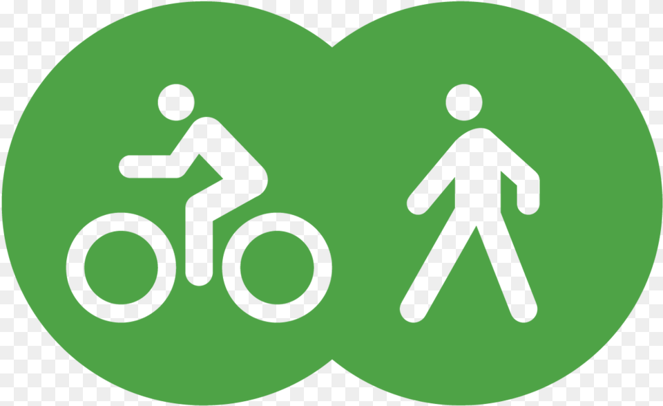 Active Transportation Traffic Sign, Symbol, Person, Disk, Green Png