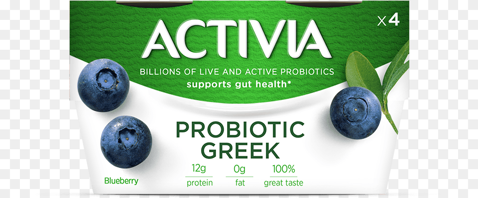 Activia Greek Probiotic Blended Nonfat Yogurt Blueberry Activia, Berry, Food, Fruit, Plant Free Transparent Png