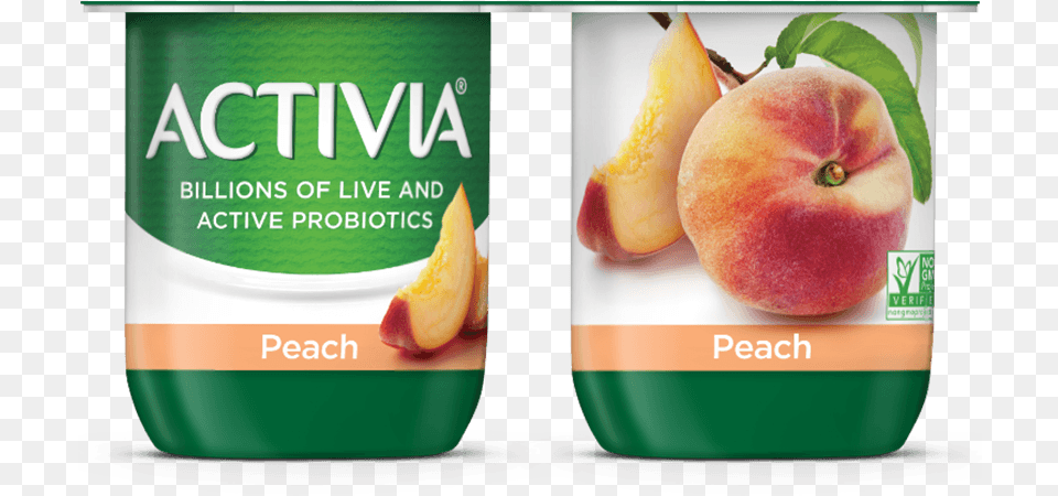 Activia Peach Probiotic Yogurt Activia Probiotic Yogurt, Food, Fruit, Plant, Produce Free Transparent Png