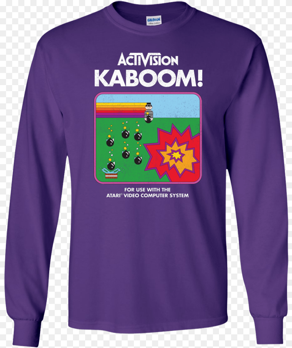 Activision Kaboom Atari 2600 Retro Game Cartridge Long, Clothing, Long Sleeve, Shirt, Sleeve Free Png Download