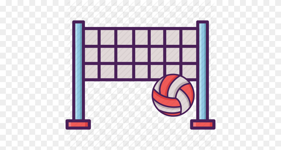 Activity Ball Beach Field Net Sport Volley Icon, Gate Free Png Download