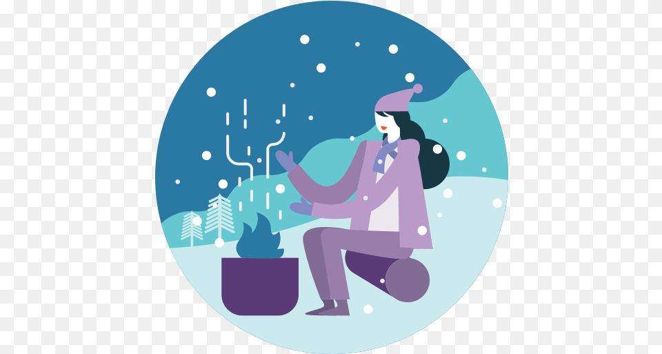 Activity Camping Cold Fire Forest Warm Winter Cold People Icon, Art, Graphics, Baby, Person Free Transparent Png