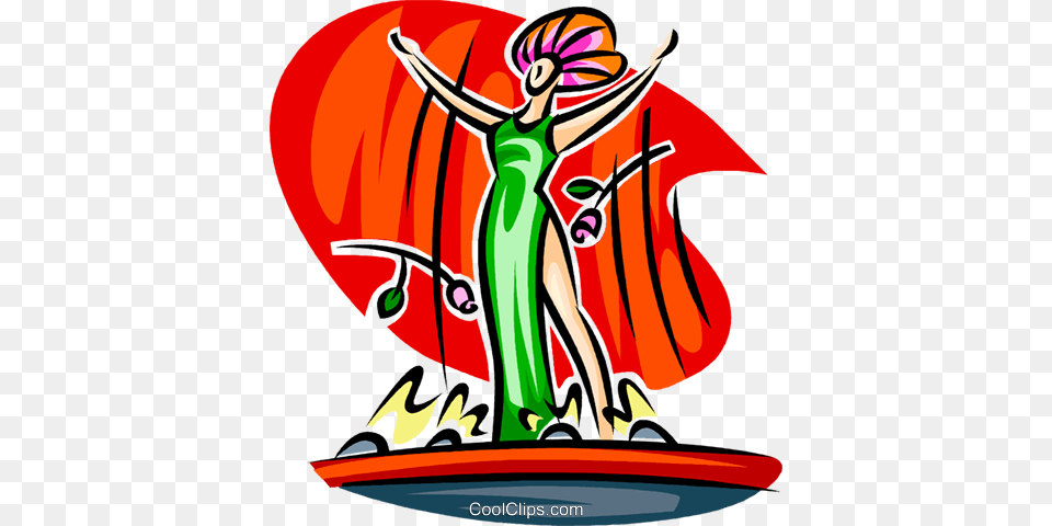 Actress On Stage Royalty Vector Clip Art Illustration, Modern Art, Dancing, Leisure Activities, Person Free Transparent Png