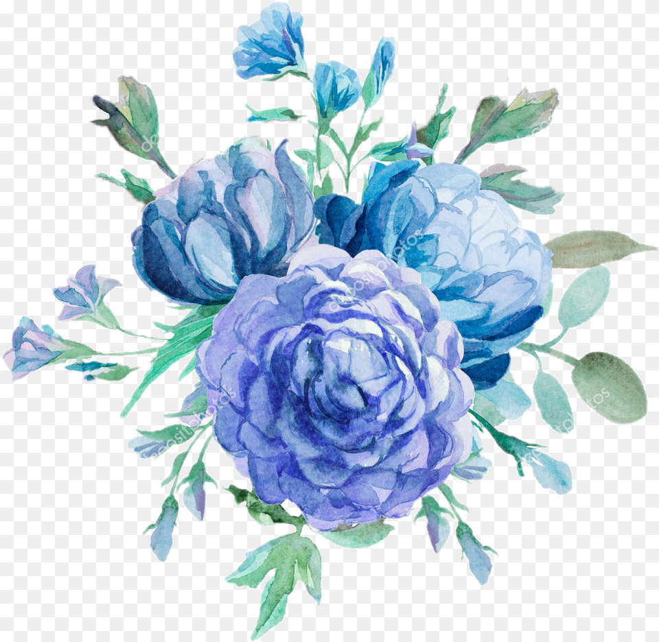 Acuarelas Rosasazules Blue Peonies Background, Art, Flower, Graphics, Plant Free Png Download