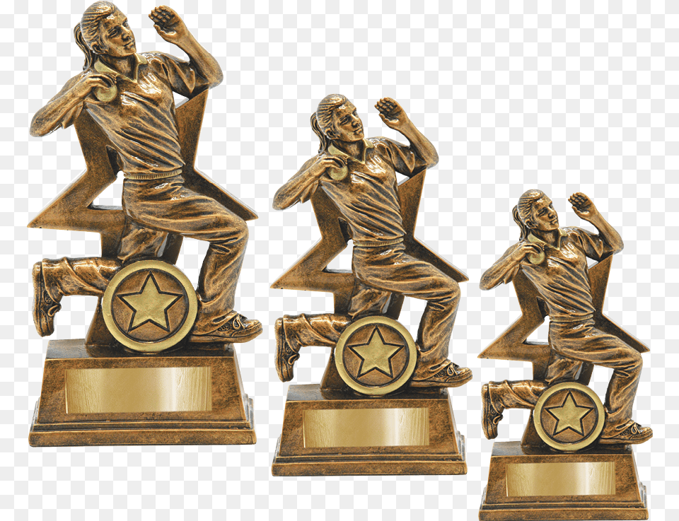 Ad Cricket Bowler Rft5 Bronze Sculpture, Adult, Gold, Male, Man Free Png