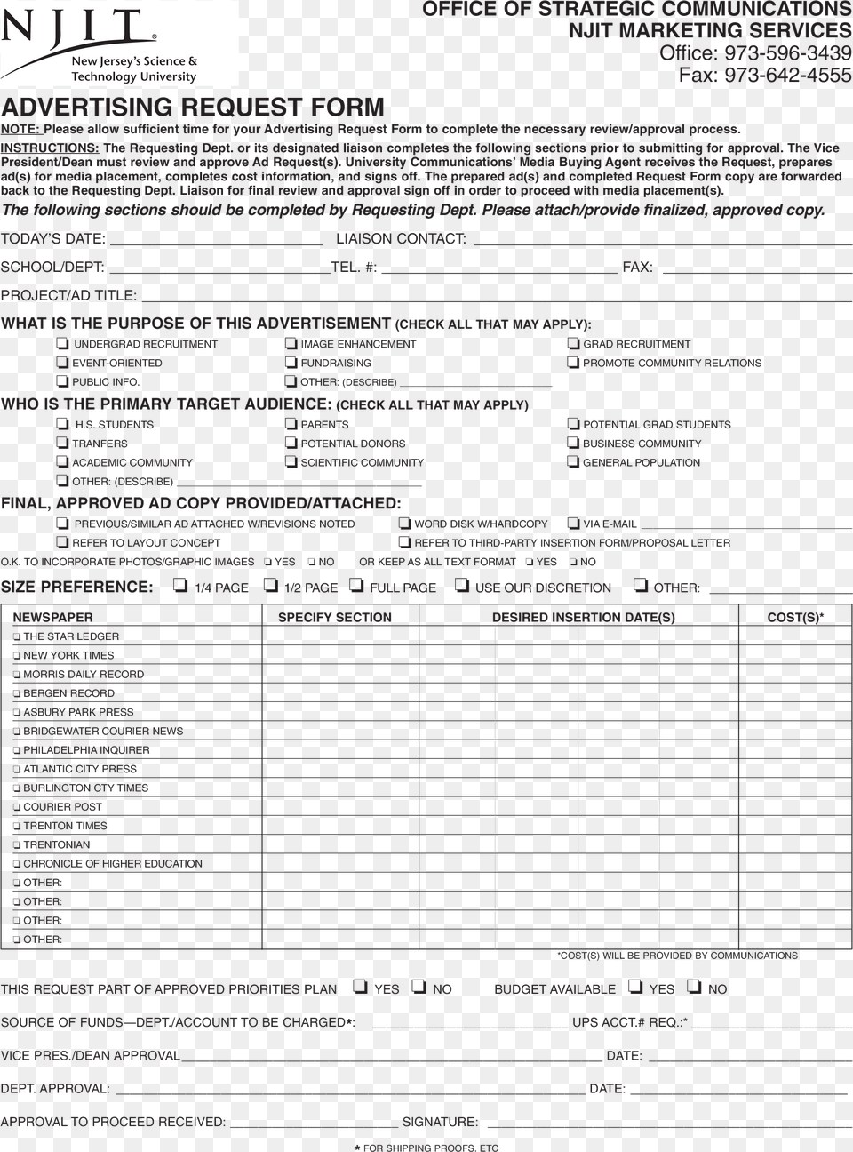 Ad Request Form, Page, Text Png Image