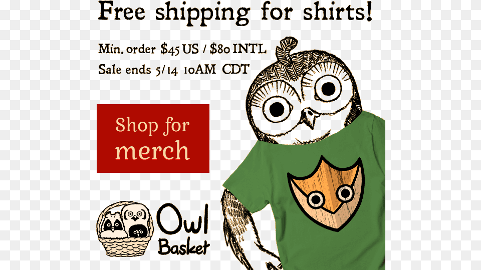 Ad To Owl Basket Merchandise Shop Goshen Brewing Company, Clothing, T-shirt, Animal, Bird Png Image