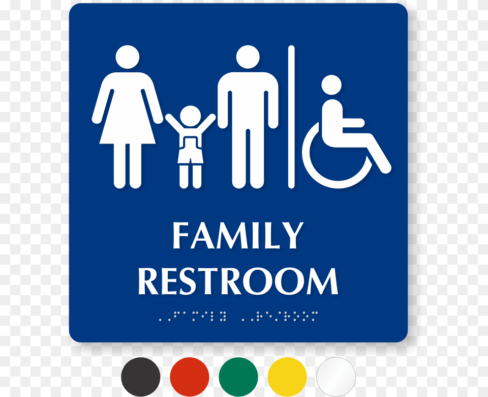 Ada Braille Family Restroom Sign, Symbol, Advertisement, Poster, Person Png Image