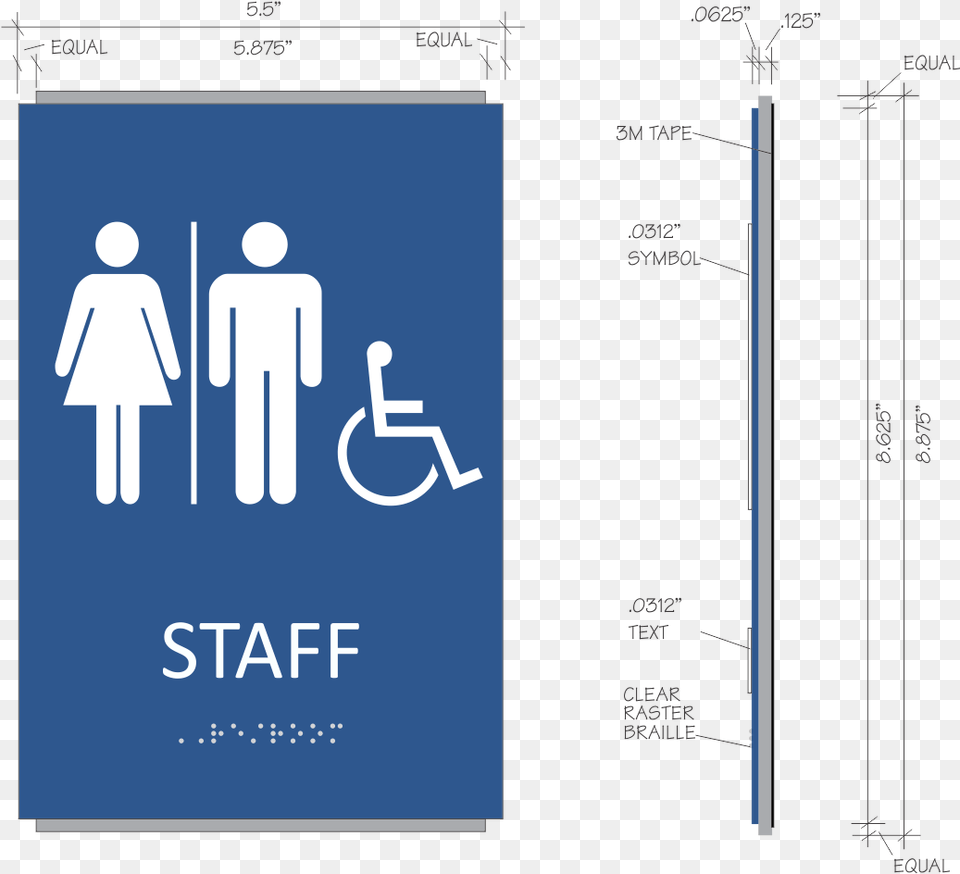 Ada Braille Staff Restroom Sign Unisex Ada Restroom Sign, Symbol, Person Free Png