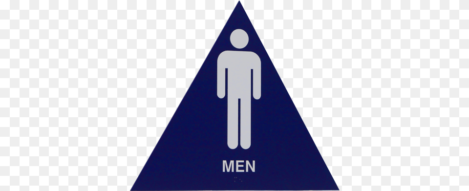 Ada Grade 2 Braille Male Triangle Restroom Sign Mens Bathroom Sign Triangle, Symbol, Road Sign Free Transparent Png