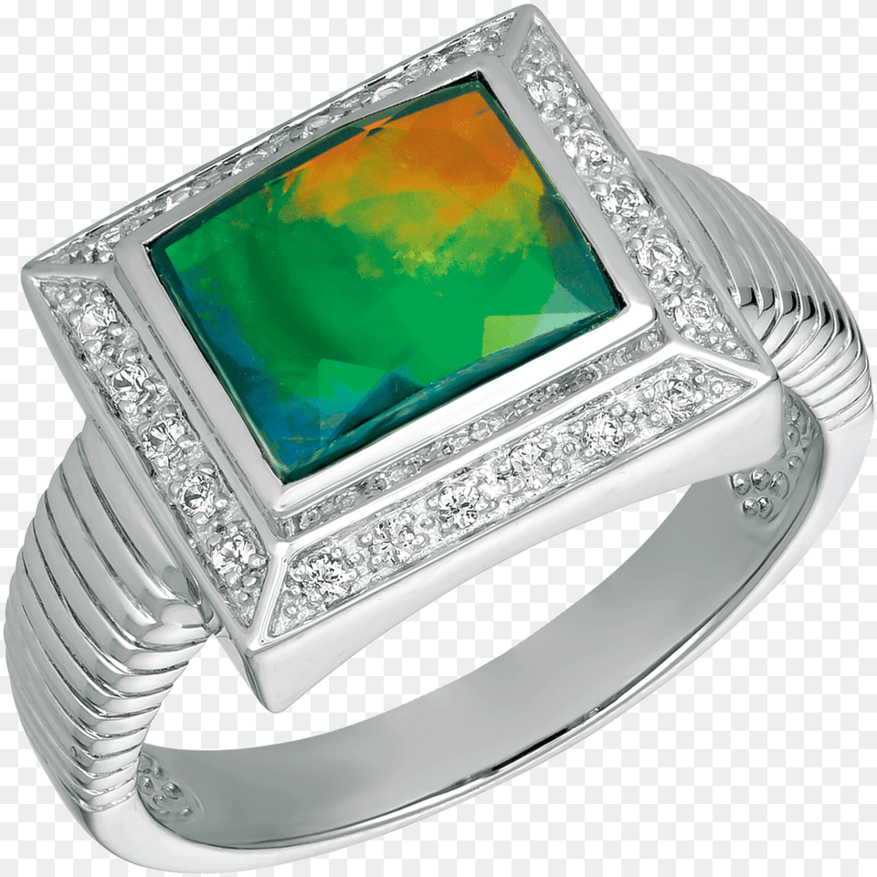 Adaline Sterling Silver Sapphire Ring By Korite Ammolite Engagement Ring, Accessories, Gemstone, Jewelry, Ornament Free Png