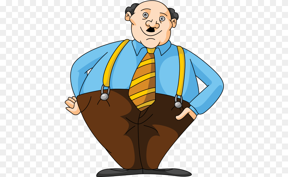 Adam Amp Eve Clipart Fat Old Man Cartoon, Accessories, Tie, Formal Wear, Person Free Transparent Png