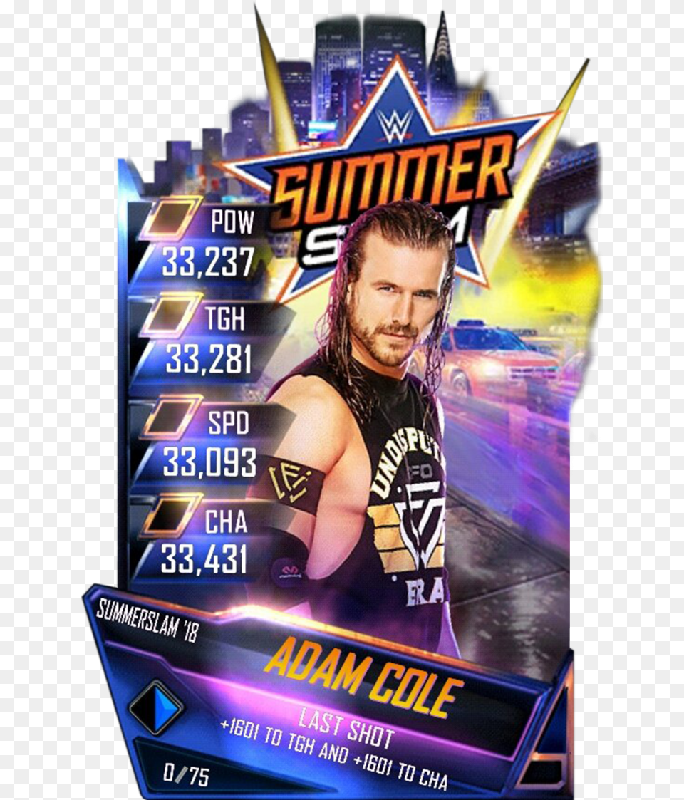 Adamcole S4 21 Summerslam18 Wwe Supercard Summerslam, Advertisement, Poster, Adult, Person Free Png
