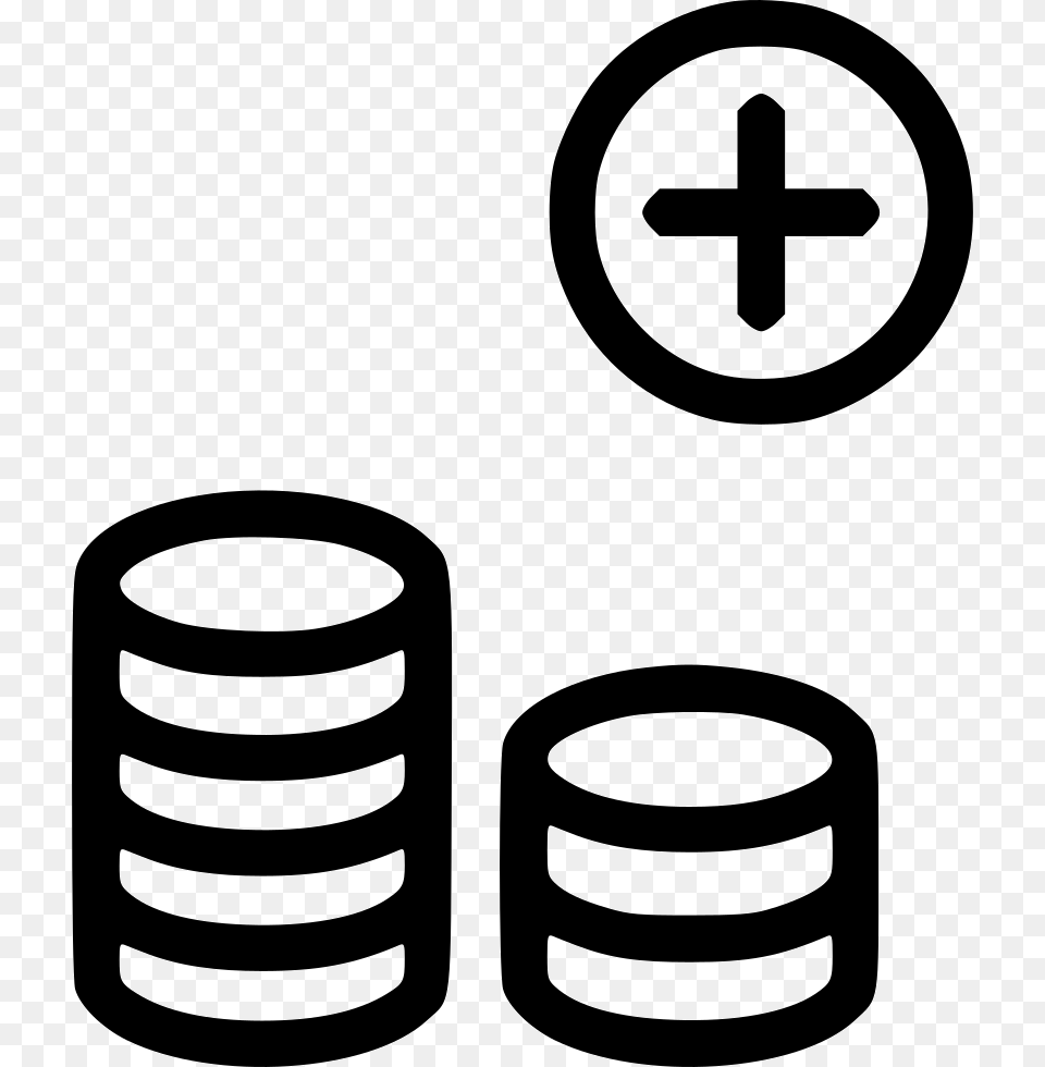 Add Coins Add Plus Penny Penny Icon, Coil, Spiral, Symbol Png Image