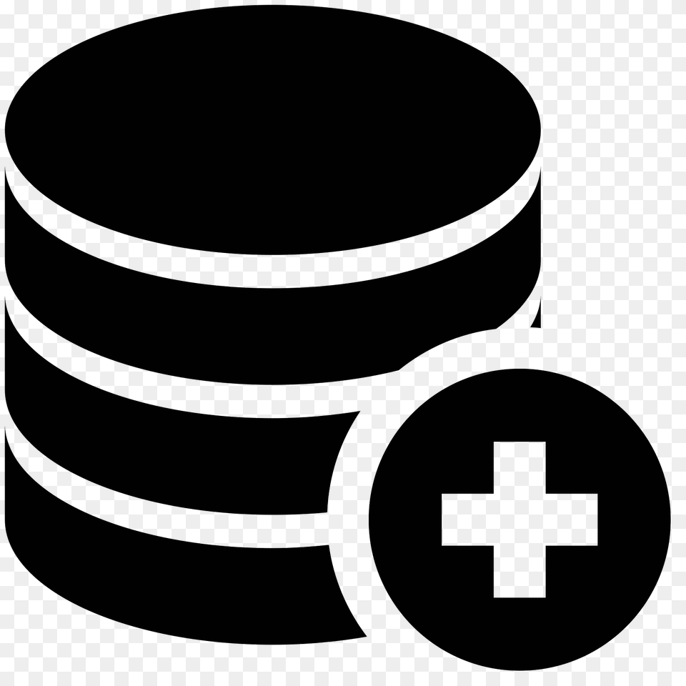 Add Database Icon, Gray Free Png