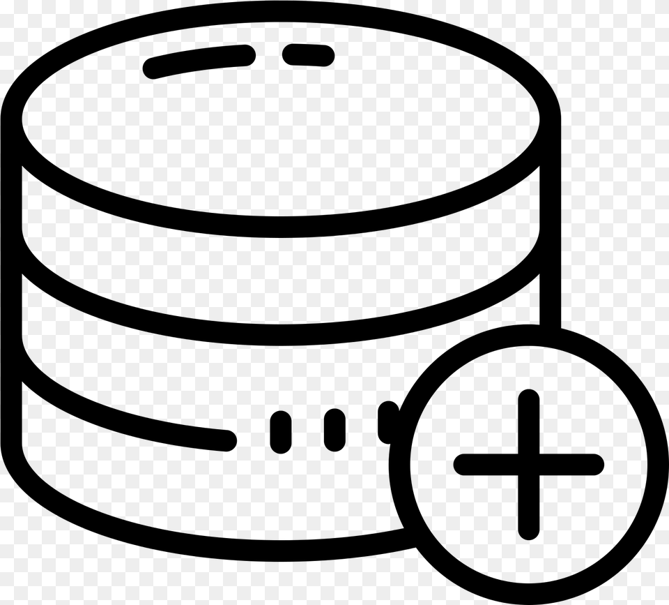 Add Database Icon Simbolo De Base De Datos, Gray Free Transparent Png