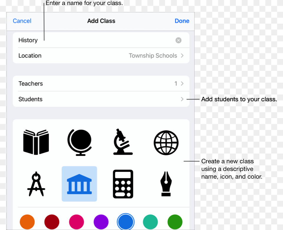 Add Edit Remove And Delete Classes In Schoolwork Apple Dot, File, Electronics, Mobile Phone, Phone Free Png