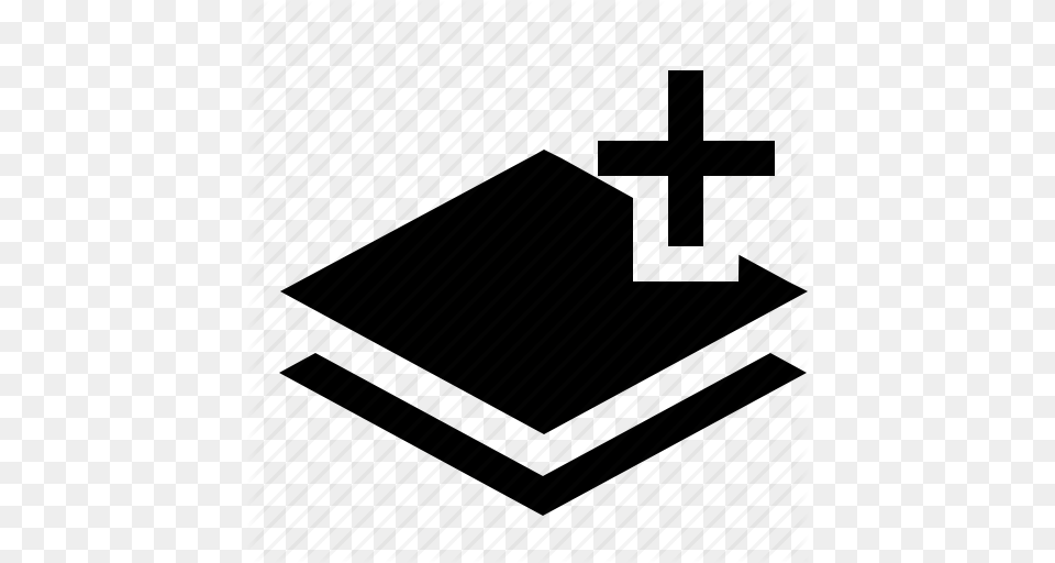Add Layer Layers Paper Plus Stack Icon, Clothing, Hat, Cross, Symbol Png Image